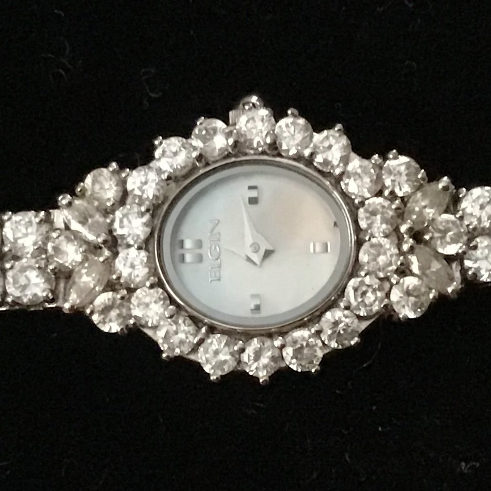 Elgin watch with mother of pearl dial